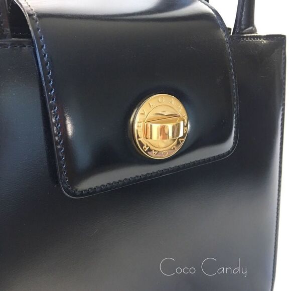 🔃Bulgari Black Leather Accordion Crossbody Bag - Picture 9 of 16